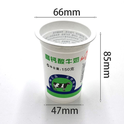 180ML άσπρο φλυτζάνι βαθμού τροφίμων PP για τη συσκευασία του γάλακτος/του γιαουρτιού/του χυμού με τη σφράγιση καπακιών φύλλων αλουμινίου