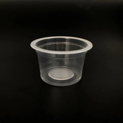 PP μοναδική μορφής διαφανής στρογγυλή ζελατίνα πρόχειρων φαγητών φλυτζανιών 100ml πλαστικών εμπορευματοκιβωτίων πλαστική