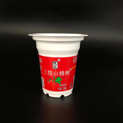 Oripack 250g μίας χρήσης πλαστικό καφέ φλυτζανιών καπάκι φύλλων αλουμινίου Alu παγωτού βιοδιασπάσιμο